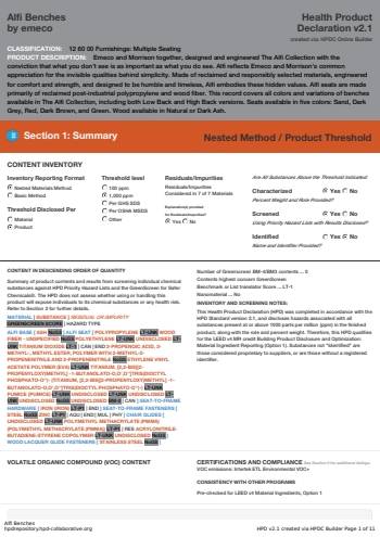 Cover of Alfi Benches — open the PDF